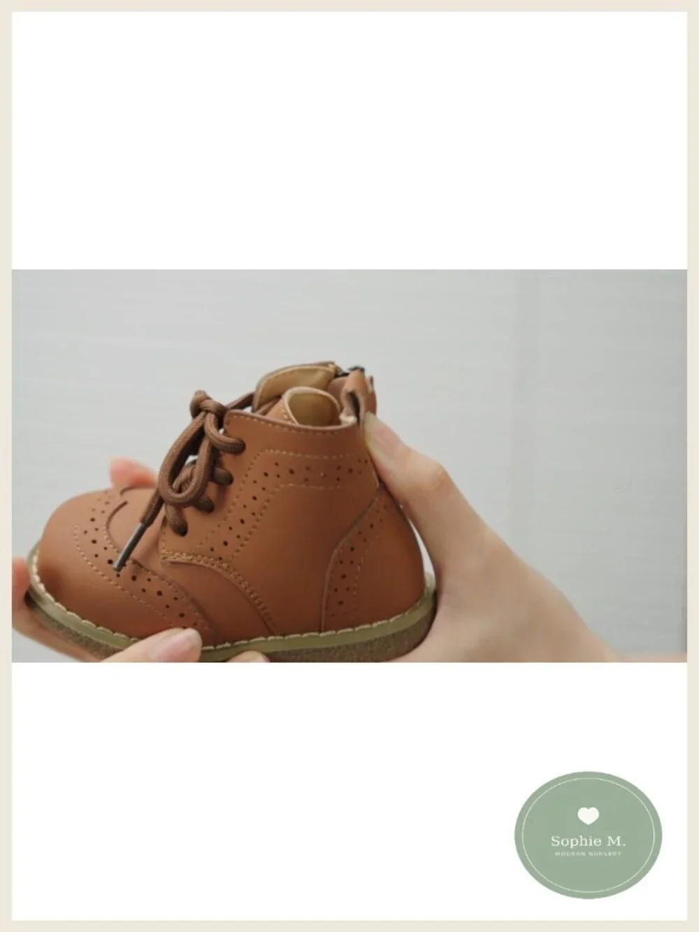 Faux Leather Baby Boots Non-Slip First Walker Zip Closure